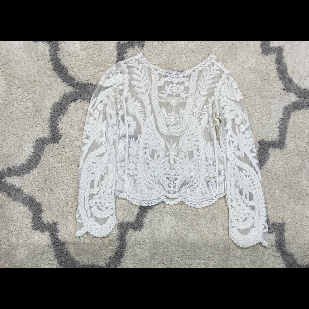 You Are Not Alone White Lace Top